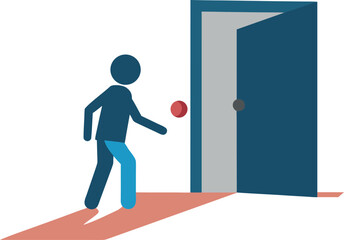 Person bravely stepping out of comfort zone illustration