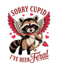 Valentine's Day Cupid Feral Raccoon Png