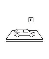 parking icon, vector best line icon.