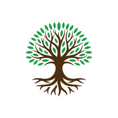 Modern Tree Logo Design Vector Template