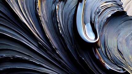 An abstract close-up of dark, textured metallic paint with swirling patterns and golden highlights, creating a sense of depth and movement.