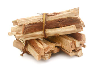 Wood log isolated on white background.