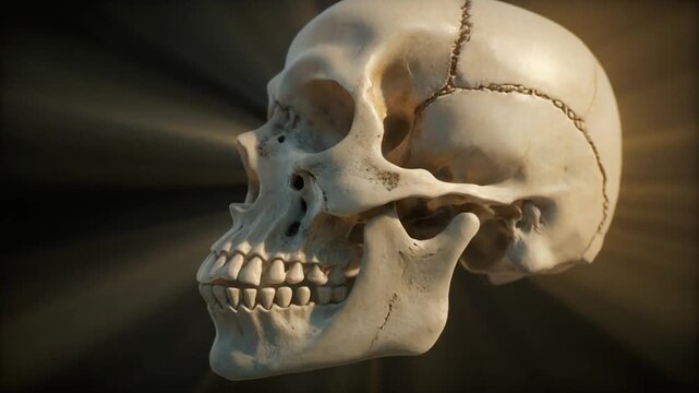 Cinematic time-lapse of bone calcification forming a strong structure