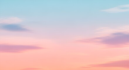 Fototapeta premium Aesthetic soft pastel sky gradient background with dreamy clouds formation image