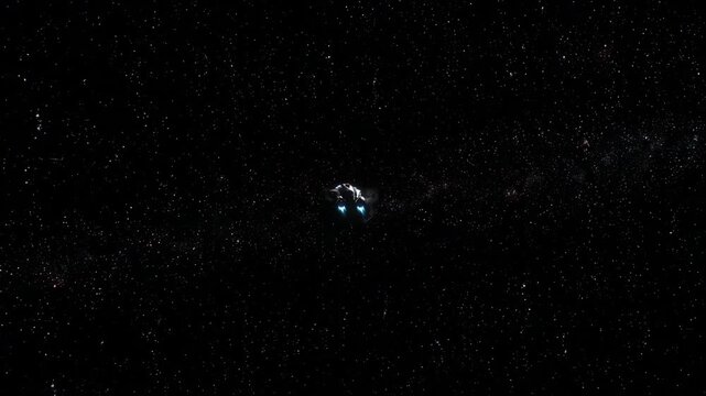 Spaceship Journey Through a Cosmic Wormhole - A Sci-Fi Adventure.