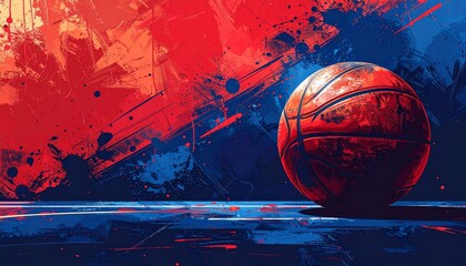 Grunge design of a basketball on a wall
