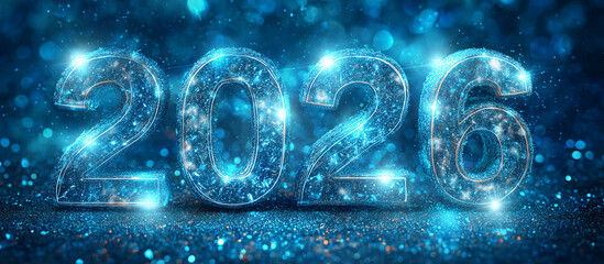 2026 happy new year blue color