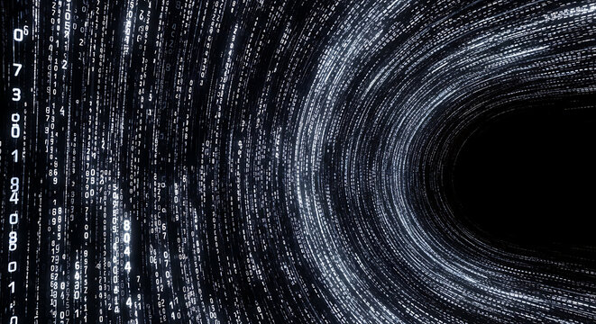 Digital data stream tunnel abstract background