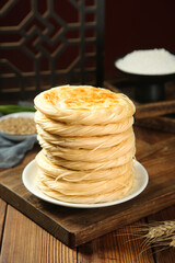 Traditional Shaanxi Tongguan Crispy Layered Biscuits Chinese Breakfast Pastry Stack