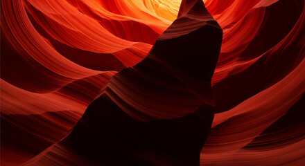 Vibrant red and orange sandstone walls inside a slot canyon