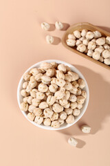 Crispy Fried Chickpeas from Xinjiang Region in Bowl - Healthy Legume Snack Food Photography