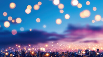 Cloud hovering over a city skyline with digital network icons superimposed.