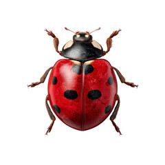 Detailed ladybug close up on black