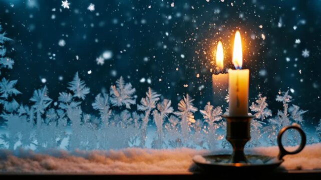 Close-ups of holiday details: decorations, candles, gifts, garland lights, and other festive elements enhancing the holiday mood