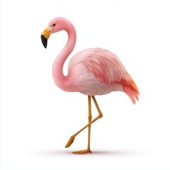 Obraz premium Graceful flamingo walking in a tropical setting digital art vibrant colors nature environment whimsical view