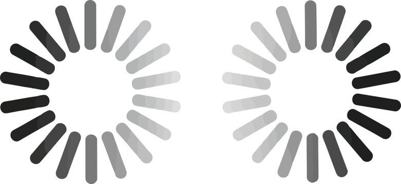 Circular loading spinners animated progress indicators waiting buffering or refreshing icons set vector