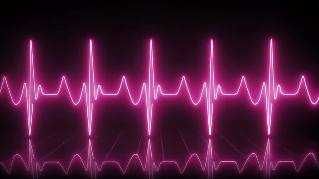 Heartbeat Pulse Pink EKG Medical Signal.