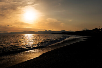 夕暮れの大磯　照ヶ崎海岸　神奈川県大磯