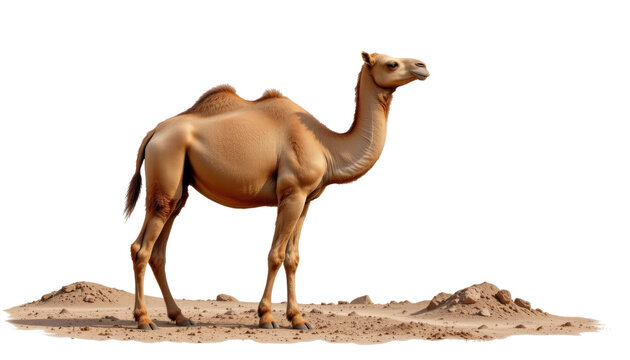 Dromedary camel desert isolated on Transparent background.