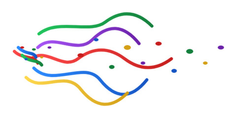 Flow Lines Graphic Colorful Wavy Paths with Dots