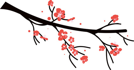 Branch Flower Lunar New Year Illustration