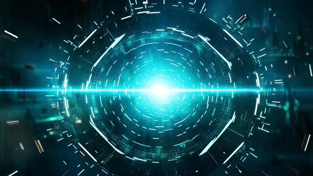 A captivating visual odyssey through a luminous tunnel of light and technological design, suggesting innovation, futuristic concepts, and boundless potential.
