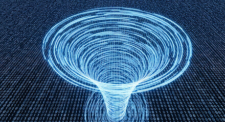 Digital vortex on binary background