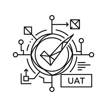 User acceptance testing uat concept with checkmark, symbolizing quality assurance, system validation, and success