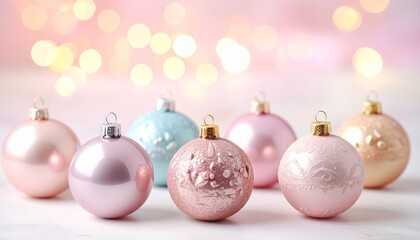 Obraz premium Sparkling red and gold Christmas ornaments on a white background