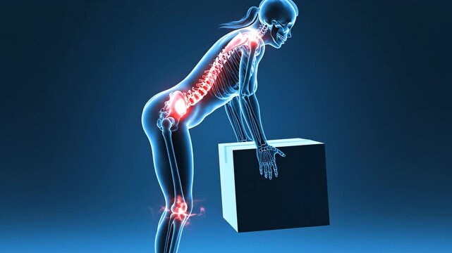 visual representation of human skeletal structure experiencing joint and