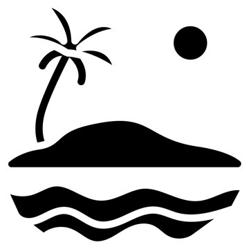 Sandbar icon vector image. Can be used for Geography.
