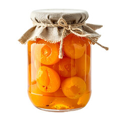 Golden Nectar: A visually appealing jar showcases perfectly preserved apricots. The sunlight casts a warm glow, inviting you to taste the essence of summer.