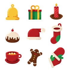 Christmas Icon Set Vector Art Illustration for Festive Holiday Decorations, Gifts, Winter Elements, and Seasonal Graphic Designs