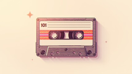 Vibrant vintage cassette tape with colorful design showcasing retro music culture and nostalgia for past decades Generative AI