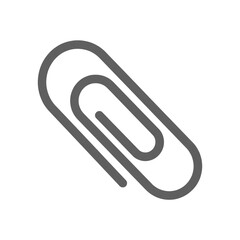 Obraz premium A minimalist, gray outline illustration of a paperclip