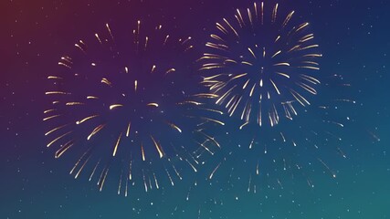 Spectacular fireworks illuminating the night sky with vibrant bursts of light and color for festive events