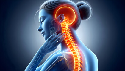 human in neck pain