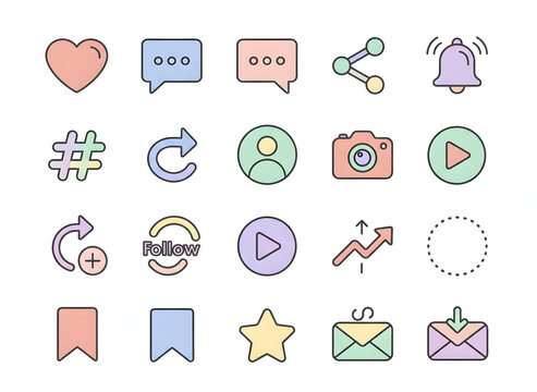 Minimalist Modern Social Media Icon Set