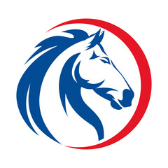 Fototapeta premium Horse head and mane logo template for business, sports, mascots, or t-shirt design. Vector horse logo for design.