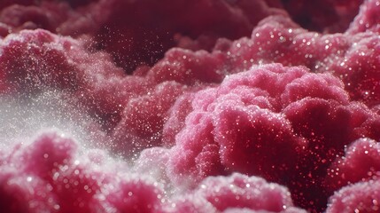 Ruby Glitter Cloud with Soft Glowing Particles — Luxury Romantic Background Ideal for cosmetics, jewellery, luxury marketing, Christmas and New Year holiday Ideal for cosmetics, jewellery, luxury mark