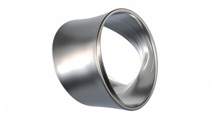 Metallic ring, flared edges, seamless texture, on white