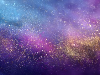 Blue to Purple Gradient with Multicolor Glitter Bokeh — Premium Luxury Background. Ideal for cosmetics, jewellery, luxury marketing, Christmas and New Year holiday 