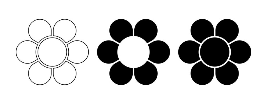 Flower diagram with 6 petals. Flower with six leaves flat shape icon. Infographic circle diagram. Pie chart. Round wheel chart. Vector illustration isolated on white background.