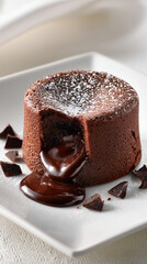 souffle on a plate with chocolate