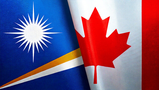 カナダの国旗とマーシャルの国旗(canada flag & Marshall Islands flag.)
