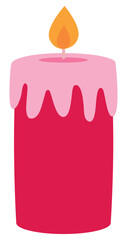 Candle vector flat icon isolated on white background.