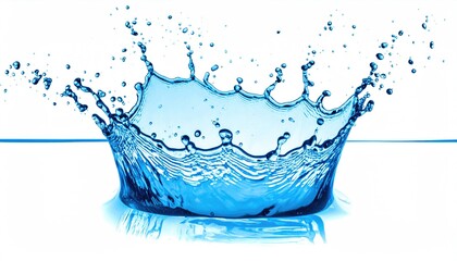 Water crown splash in a perfect shape against white backdrop