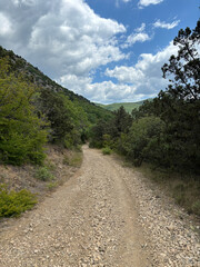 View of the Bolshaya Sevastopolskaya trail Cape Aya Crimea Nature Reserve