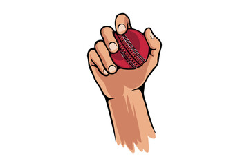 illustration of a hand holding a baseball
