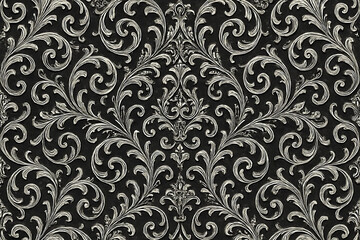 Victorian Filigree Scroll Pattern – Ornate Silver Lace Motif